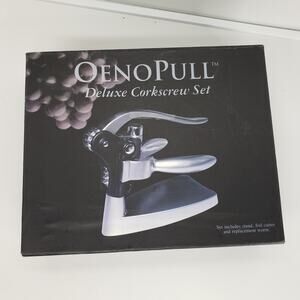 Oenophilia Oenopull Deluxe Wine Bottle Corkscrew Opener Set Foil Cutter Stand